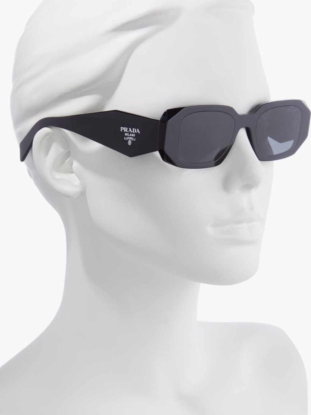 Prada Glossy Black Square Sunglasses